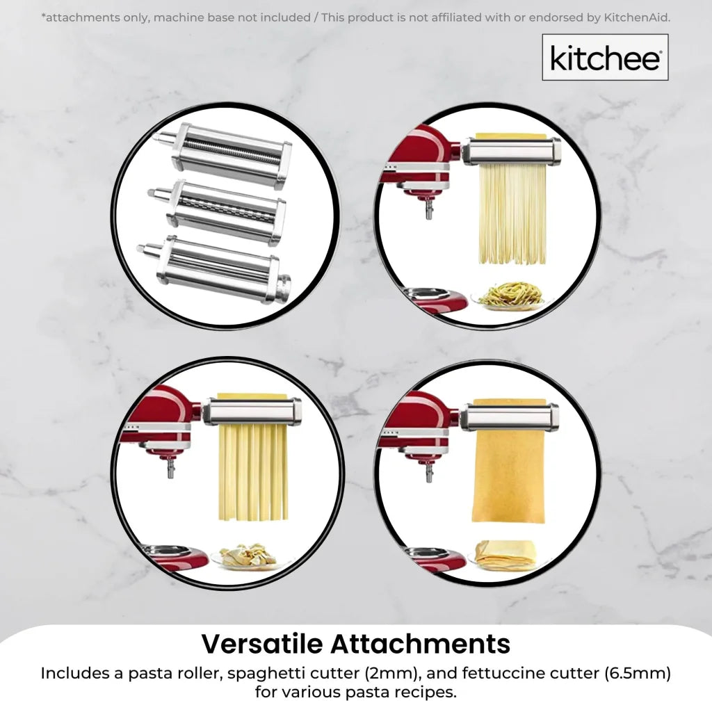 Kitchee Pasta Noodle Maker Roller Cutter Attachments
