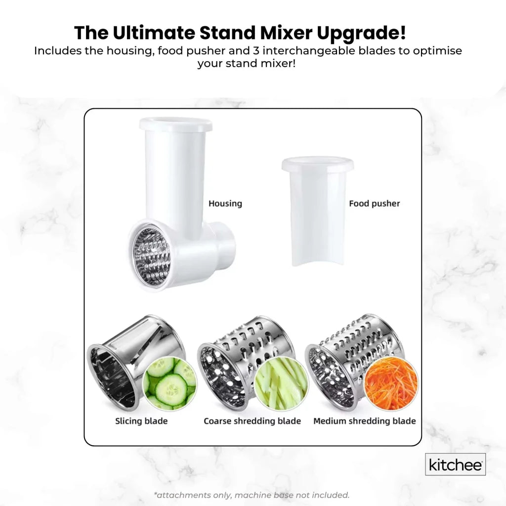 Kitchee Slicer Shredder Grater 3 Attachments - Compatible
