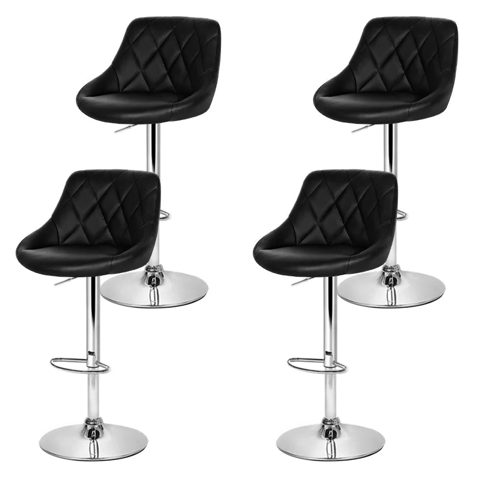 Kitchen Bar Stools Set of 4 Swivel Bar Stool PU Leather Gas