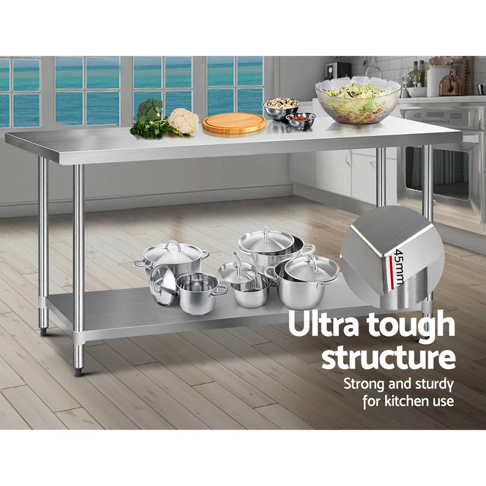 Stainless Steel Kitchen Bench With Shelf 1829x762mm For Sale In ...