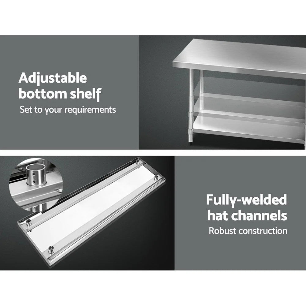 Kitchen Bench Commercial Stainless Steel 1829 x 762mm