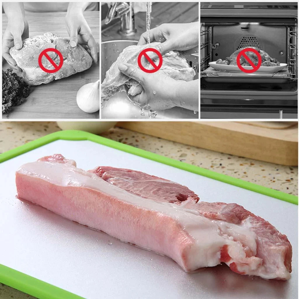 Kitchen Fast Defrosting Tray The Safest Way to Defrost Meat or Frozen Food - Premium