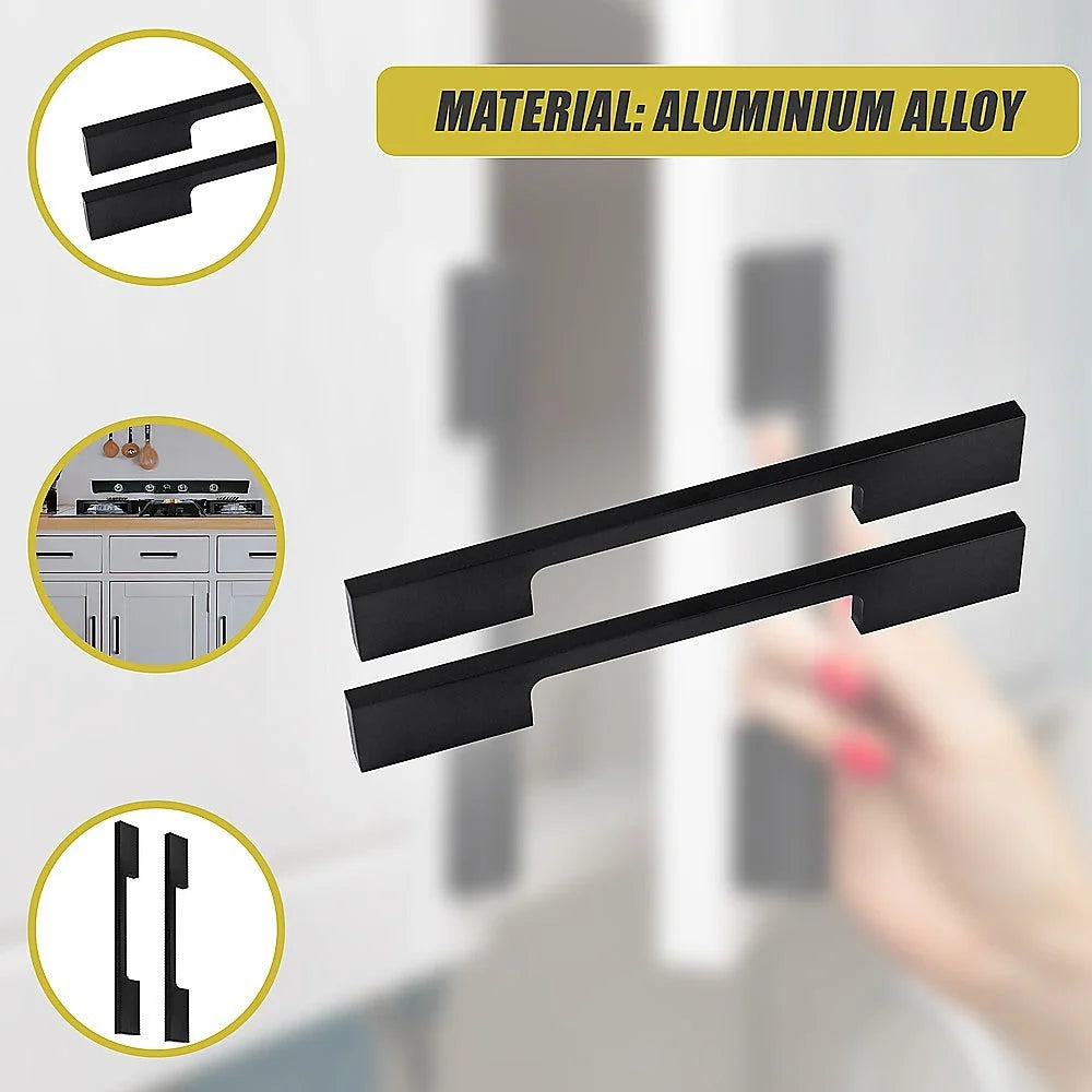 Kitchen Handles 5x 128mm Cabinet Cupboard Drawer Black