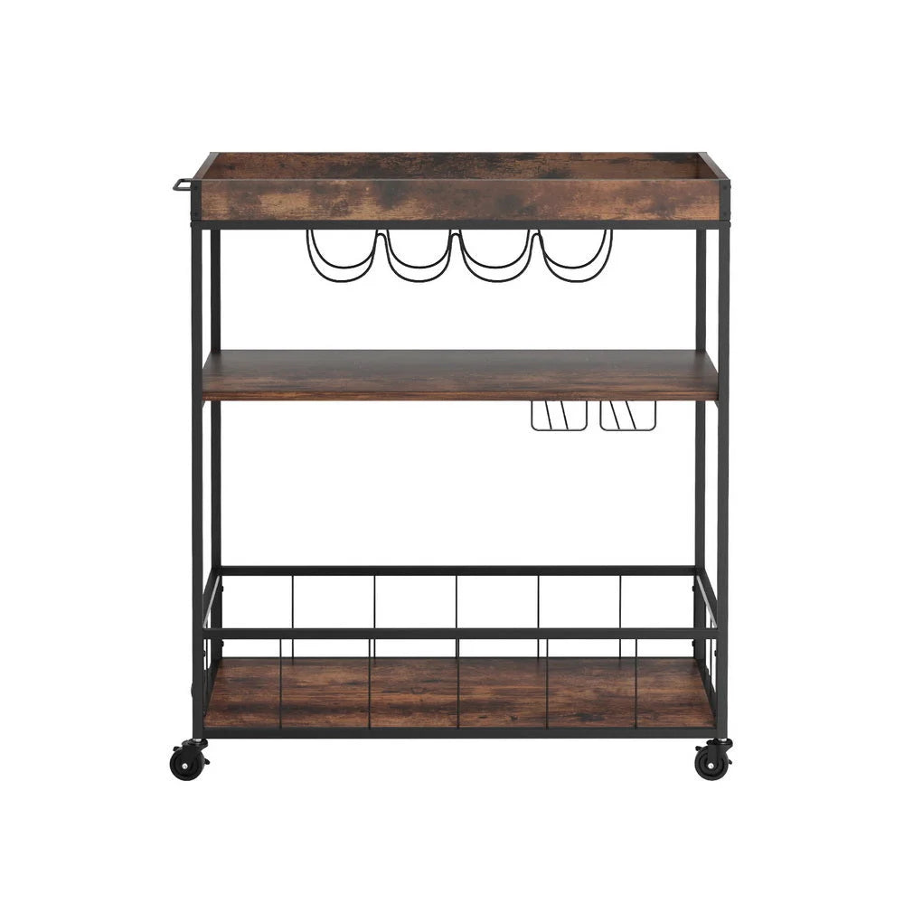 Kitchen Island Rolling Serving Cart with Storage - Furniture
