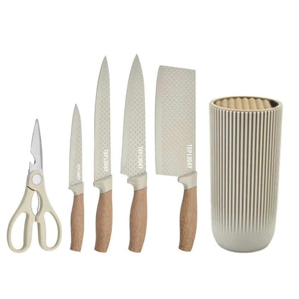 Kitchen Knife Set 6-Piece Non-Stick Stainless Steel Blades