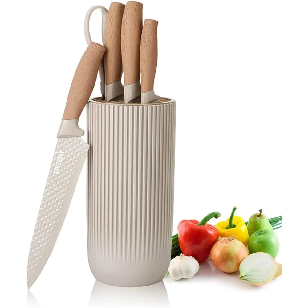 Kitchen Knife Set 6-Piece Non-Stick Stainless Steel Blades