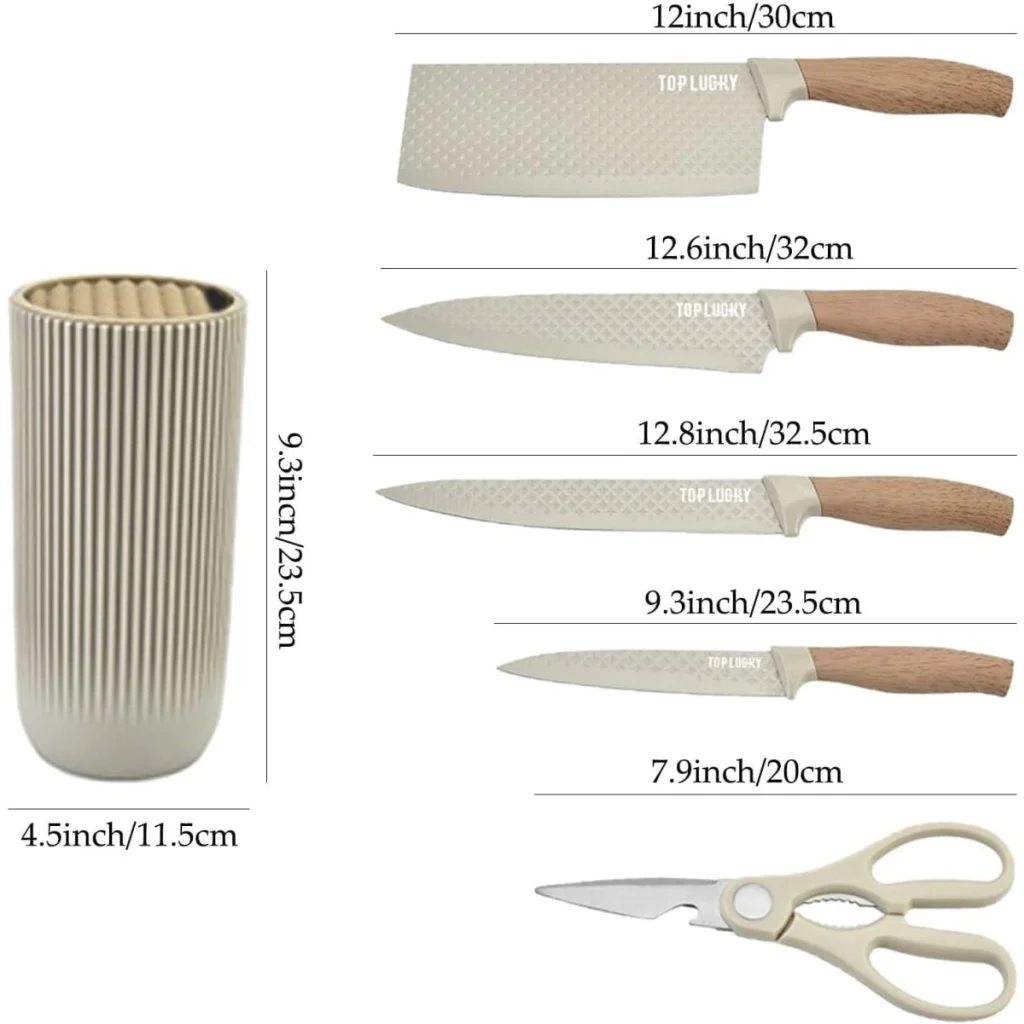 Kitchen Knife Set 6-Piece Non-Stick Stainless Steel Blades