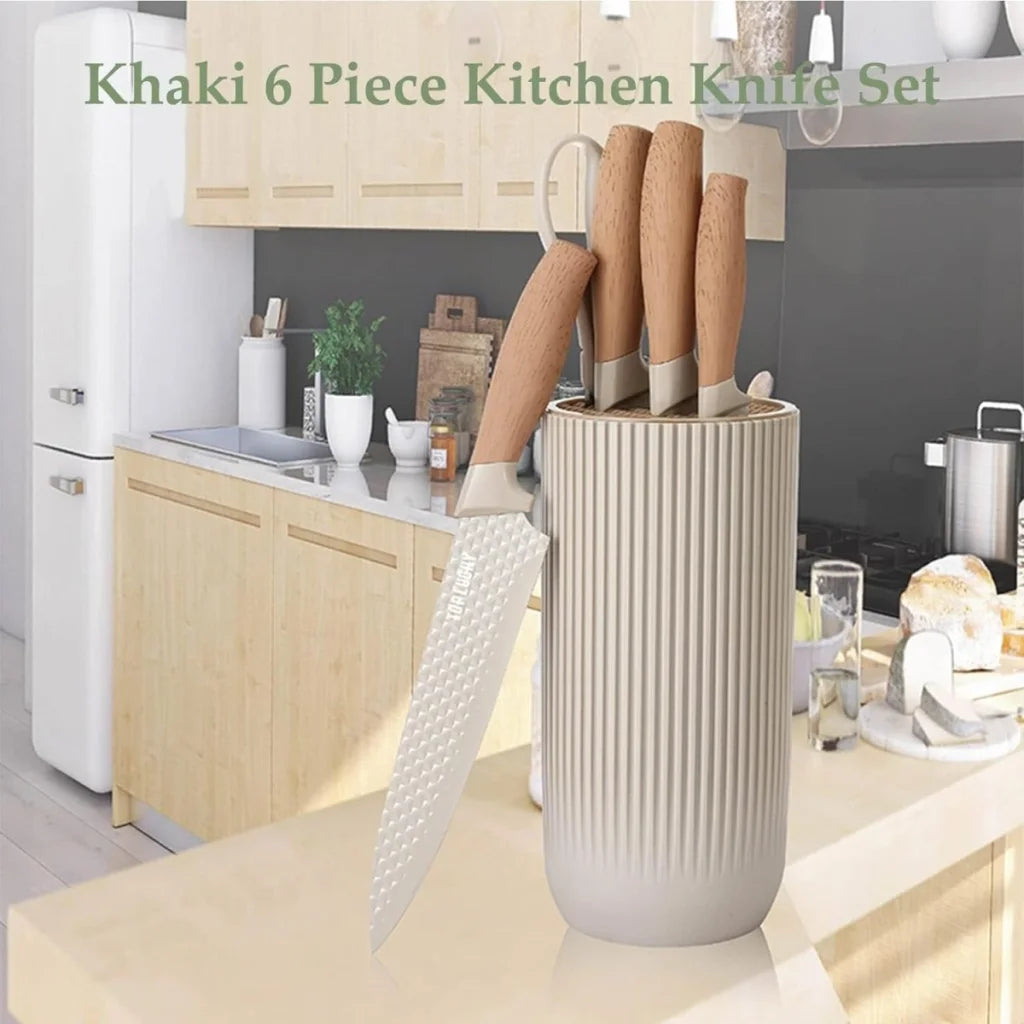 Kitchen Knife Set 6-Piece Non-Stick Stainless Steel Blades