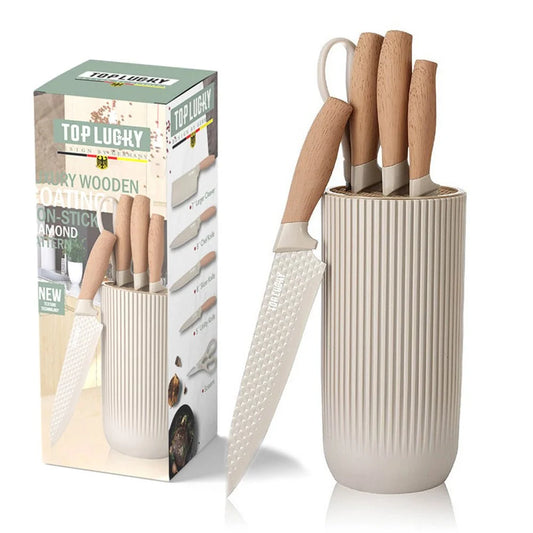 Kitchen Knife Set 6-Piece Non-Stick Stainless Steel Blades
