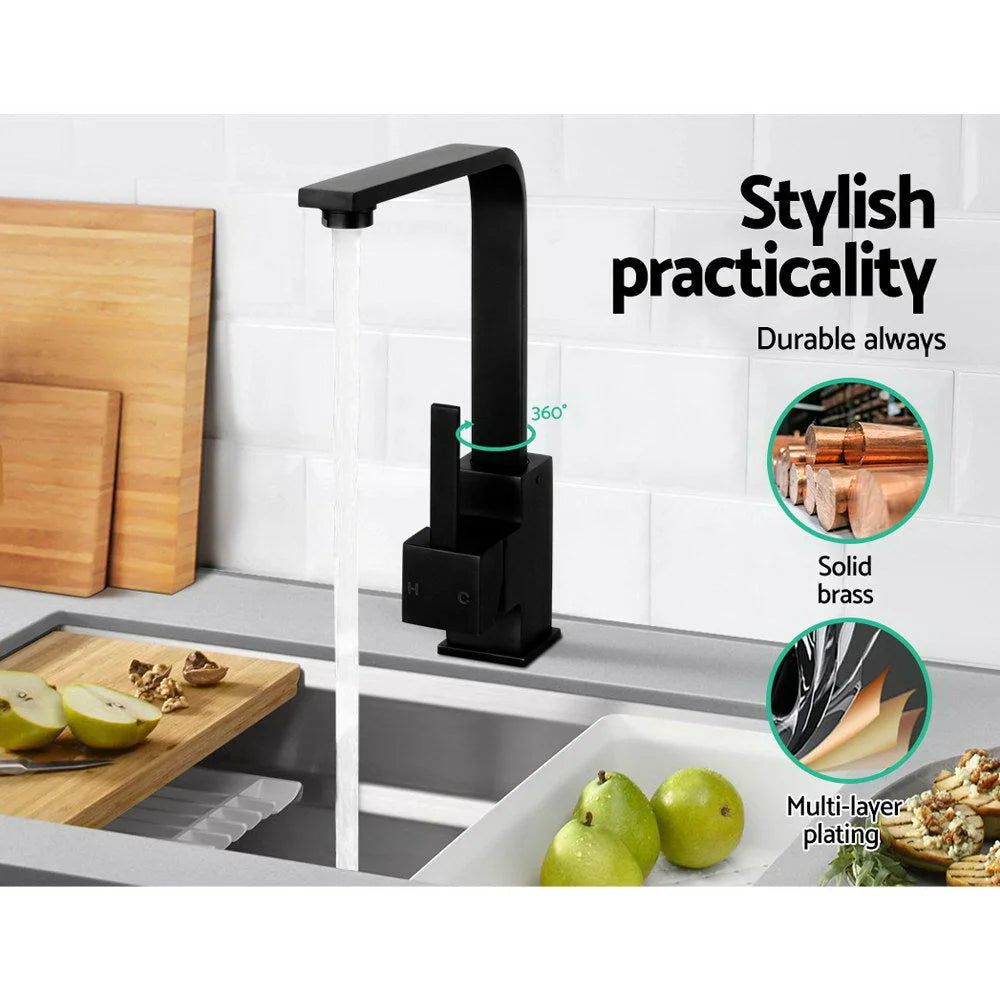 Kitchen Mixer Tap Black - Cefito