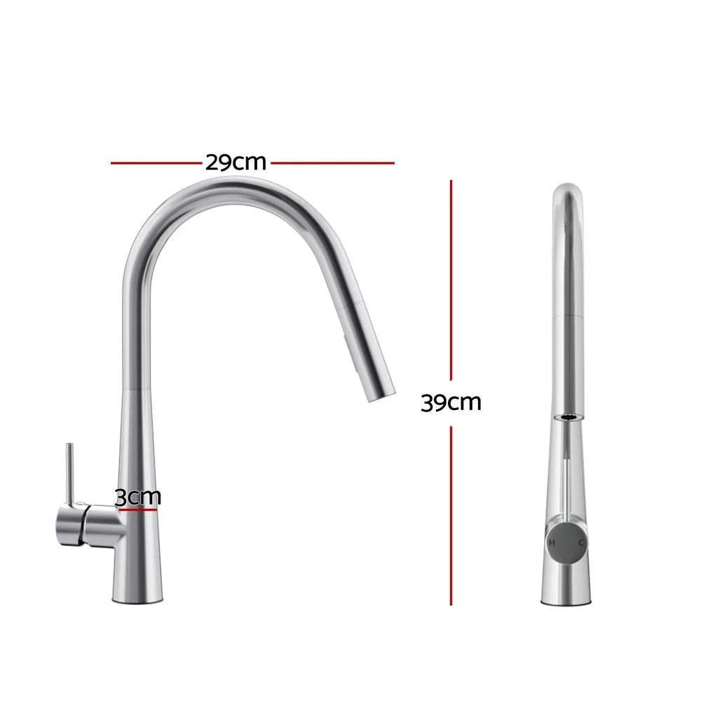 Kitchen Mixer Tap Pull-Out Round 2-Mode - Sink Basin Faucet