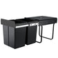 Kitchen Pull Out Bin 2x20L - Black