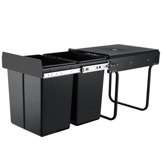 Kitchen Pull Out Bin 2x20L - Black