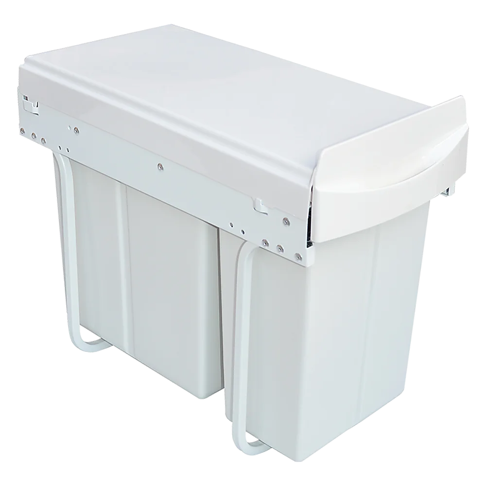 Kitchen Pull Out Bin Double Slide Garbage Rubbish Waste 10L
