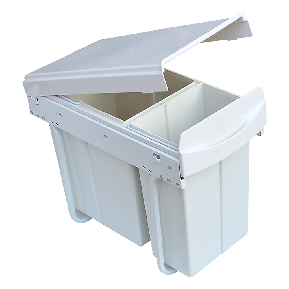 Kitchen Pull Out Bin Double Slide Garbage Rubbish Waste 10L