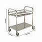 Kitchen Seasoning Cart Premium 2 Tier Stainless Steel 8 Compartment Service Trolley Condiment Holder Spice Bowl