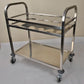 Kitchen Seasoning Cart Premium 2 Tier Stainless Steel 8 Compartment Service Trolley Condiment Holder Spice Bowl
