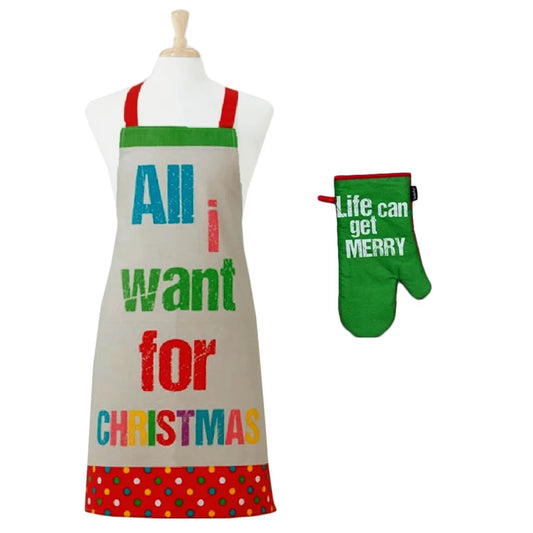 Kitchen Set Ladelle Set of 2 All I Want Christmas Oven Mitt