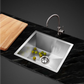 Kitchen Sink 36cm x 36cm Stainless Steel Under/Top/Flush Mount