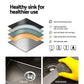 Black steel 75cm kitchen sink with undermount sink bowl and rounded corners