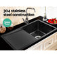 Black steel 75cm kitchen sink with topmount sink edge and twin bowls