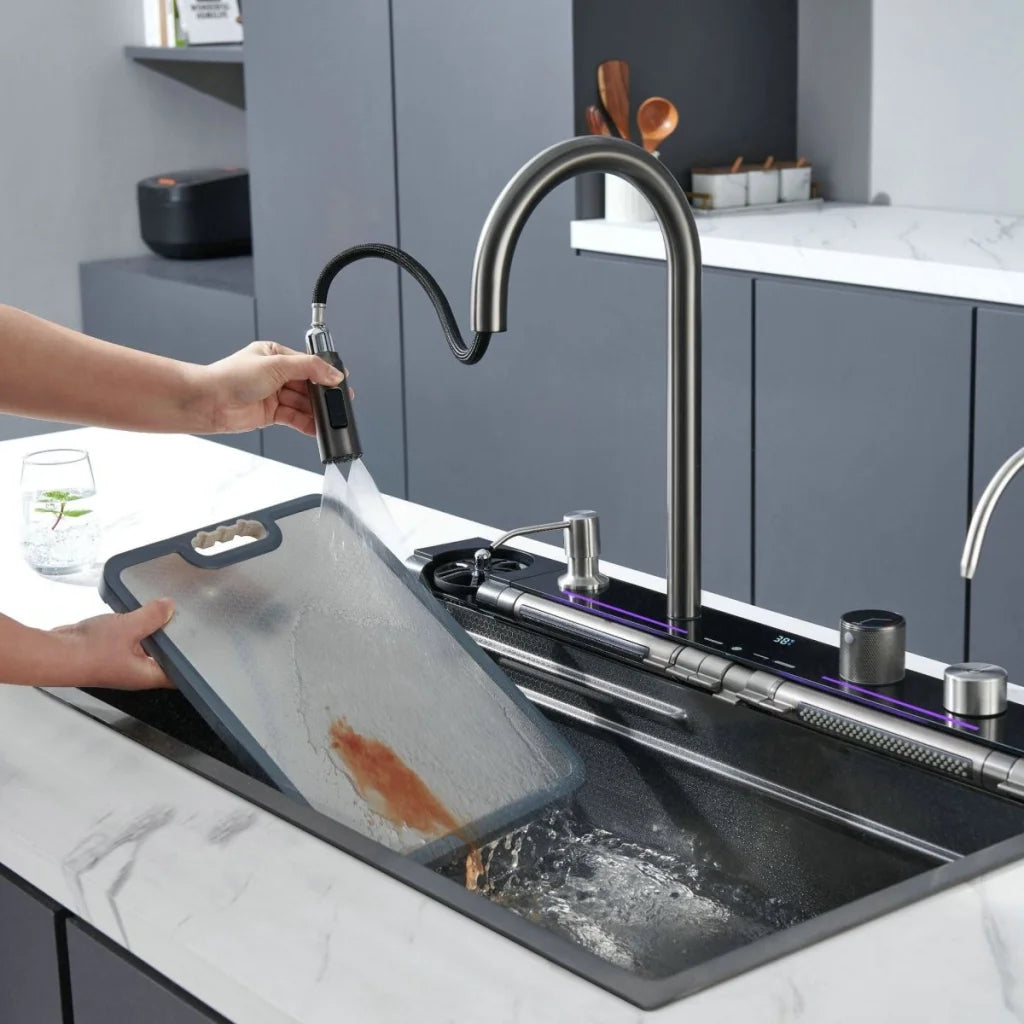 Kitchen Sink 80x45CM Blue Whale Integrated Waterfall