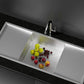 Steel 122x45cm kitchen sink with stainless steel double bowl and drain board