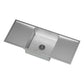 Steel 122x45cm kitchen sink with topmount sink edge and twin bowls