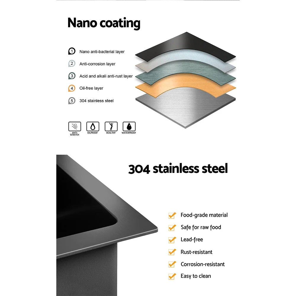 Kitchen Sink Basin Stainless Steel Under/Top/Flush Mount