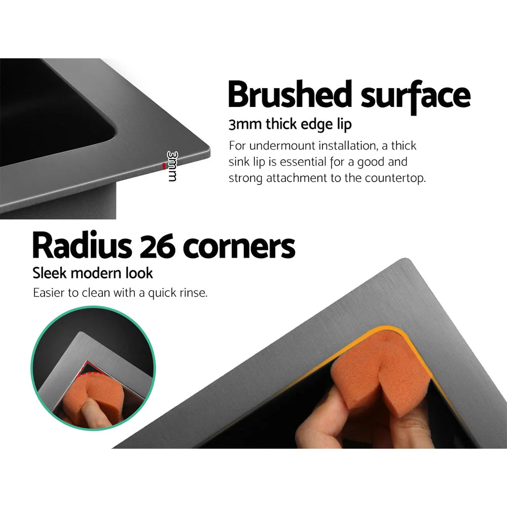 Kitchen Sink Basin Stainless Steel Under/Top/Flush Mount