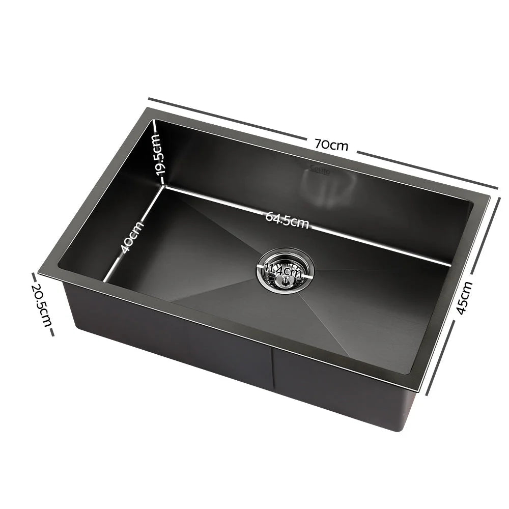 Kitchen Sink Nano Stainless Steel 700x450mm - Artiss