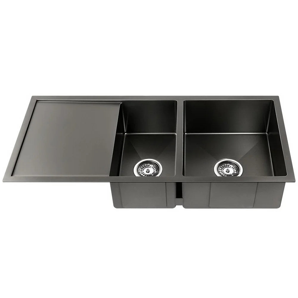 Kitchen Sink Stainless Steel 100x45cm Under/Topmount Double