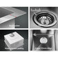 Silver Kitchen Sink 440x440mm Under Topmount Laundry Bowl Strainer Stainless Steel