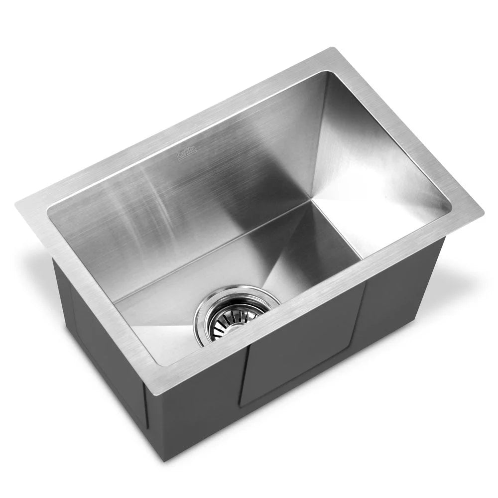 Silver stainless steel 450x300mm kitchen sink under with topmount laundry bowl strainer