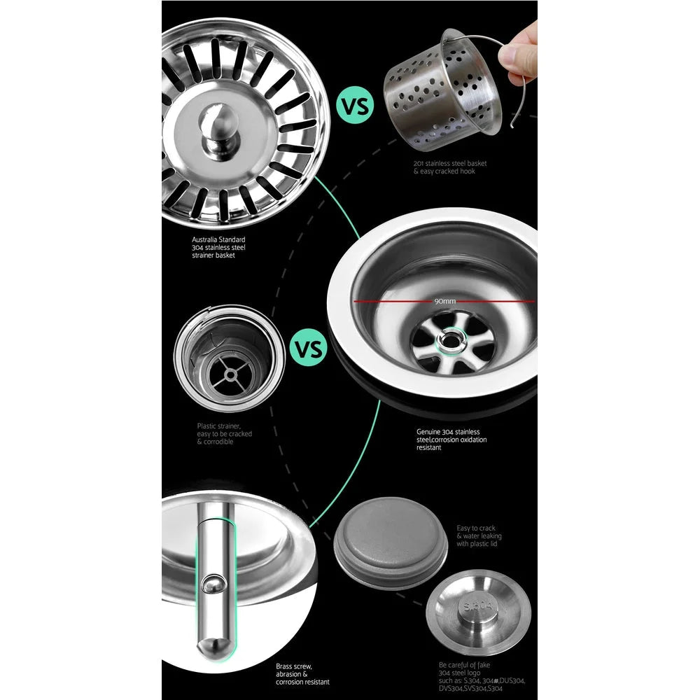 Kitchen Sink Stainless Steel 450x300mm Under/Topmount