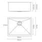 Kitchen Sink Stainless Steel 600x450mm Under