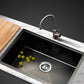 Kitchen sink stainless with key surfaces and edge shape