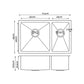 Silver steel 710x450mm kitchen sink with kitchen basin pair and brushed steel finish