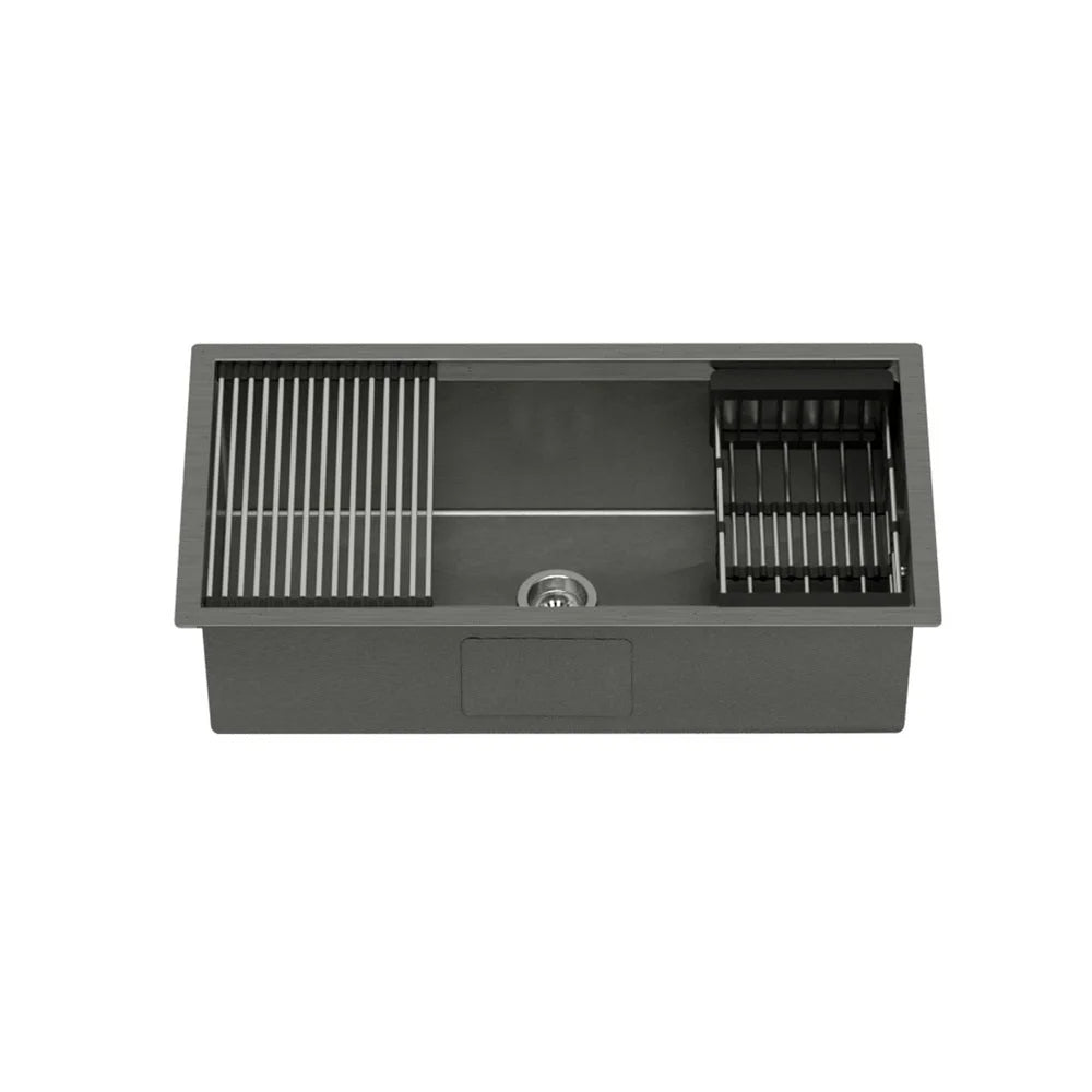 Kitchen Sink Stainless Steel Single Bowl with Drying Rack
