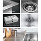 Silver steel 865x440mm kitchen sink with stainless steel double bowl and drain board