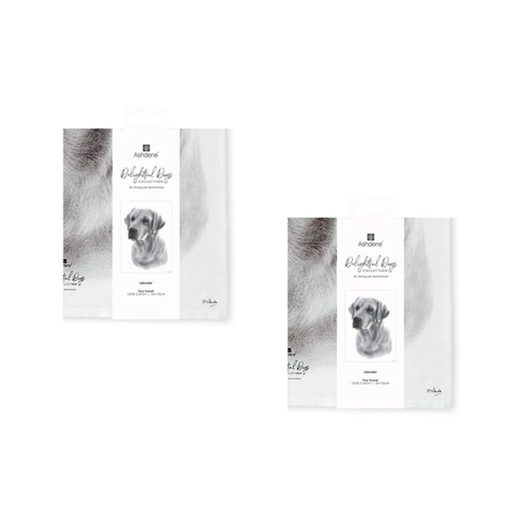 Kitchen Tea Towels Set of 2 Delightful Dogs Cotton 50x70 cm