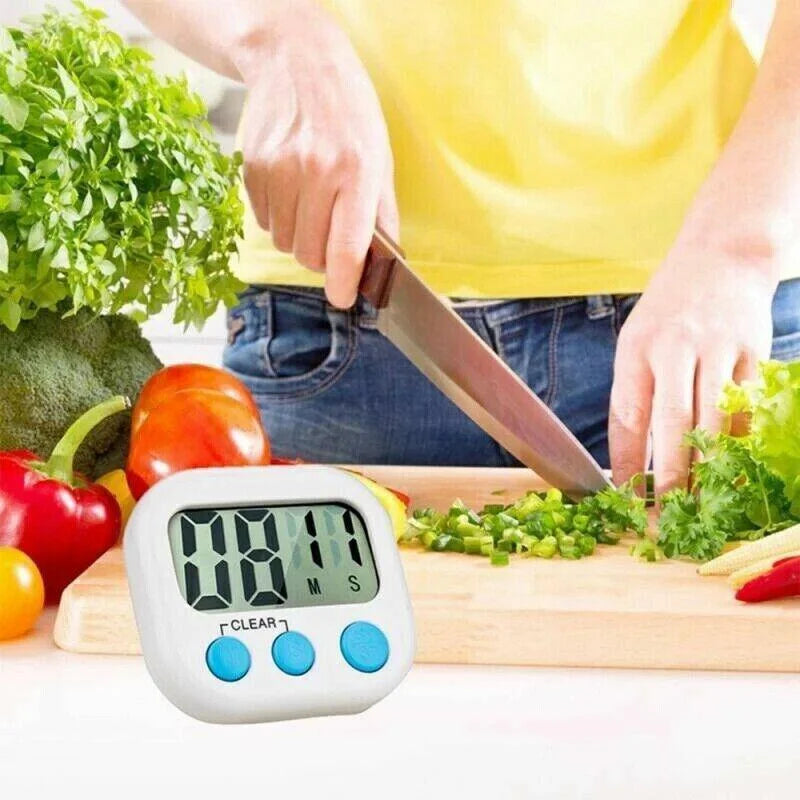 Kitchen Timer with Large LCD Display Screen and Back Mount