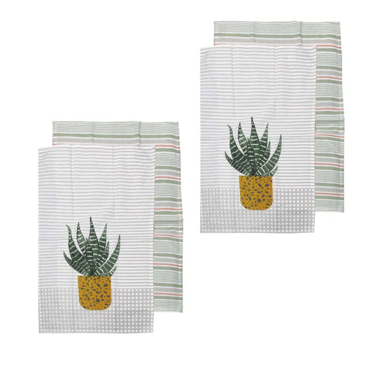 Kitchen Towels Ladelle Revive Plants Set of 4 Cotton
