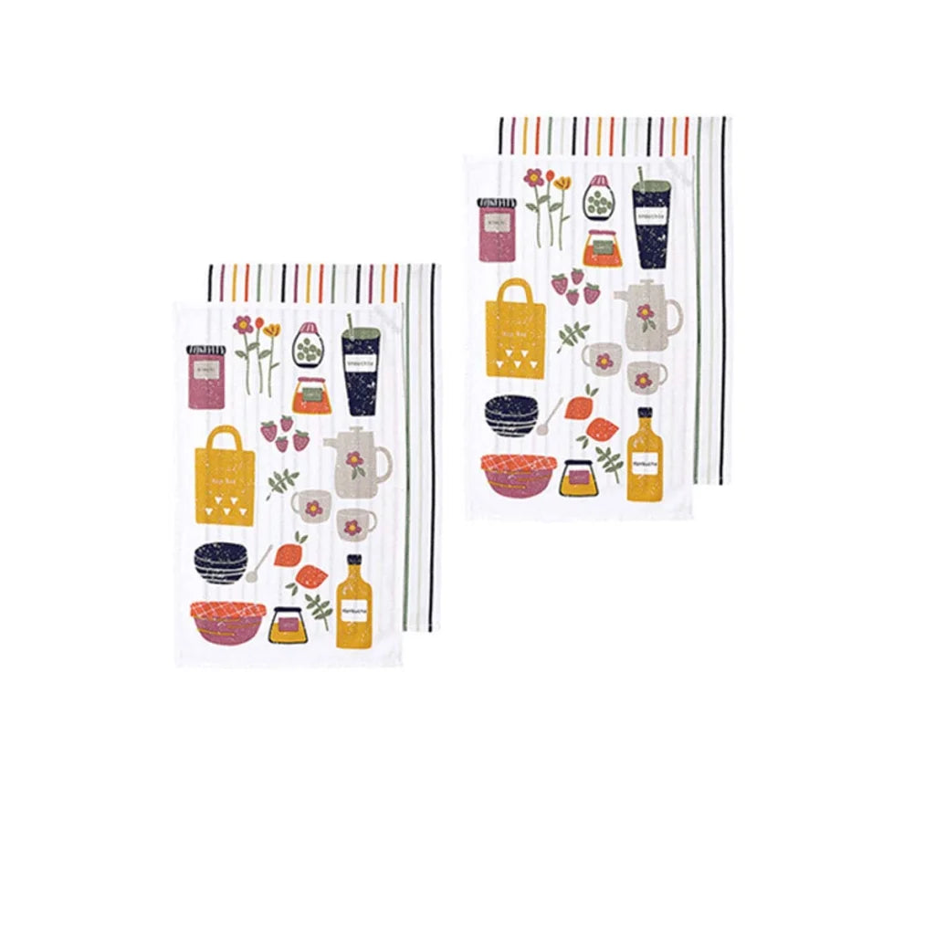 Kitchen Towels Ladelle Sunday Market Set of 4 Cotton