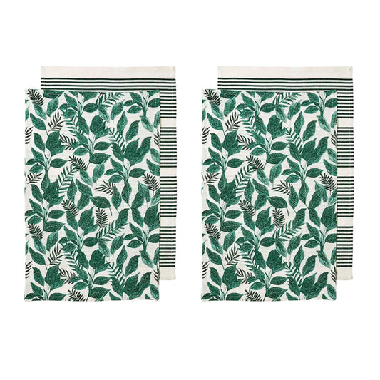 Kitchen Towels Ladelle Tierra Set of 4 Cotton - Green