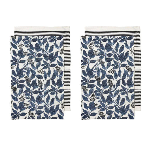 Kitchen Towels Ladelle Tierra Set of 4 Cotton - Navy - Home