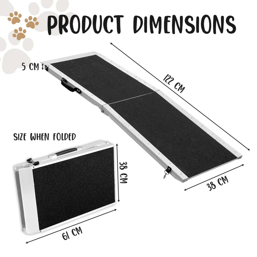 Klika Foldable Aluminium Dog Ramp - 122 x 38 cm - Pet Care