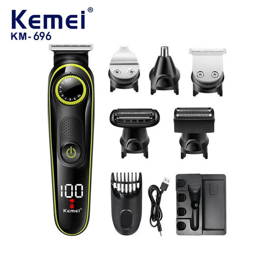 KM-696 5-in-1 Multifunctional Hair Clipper - Electric Hair