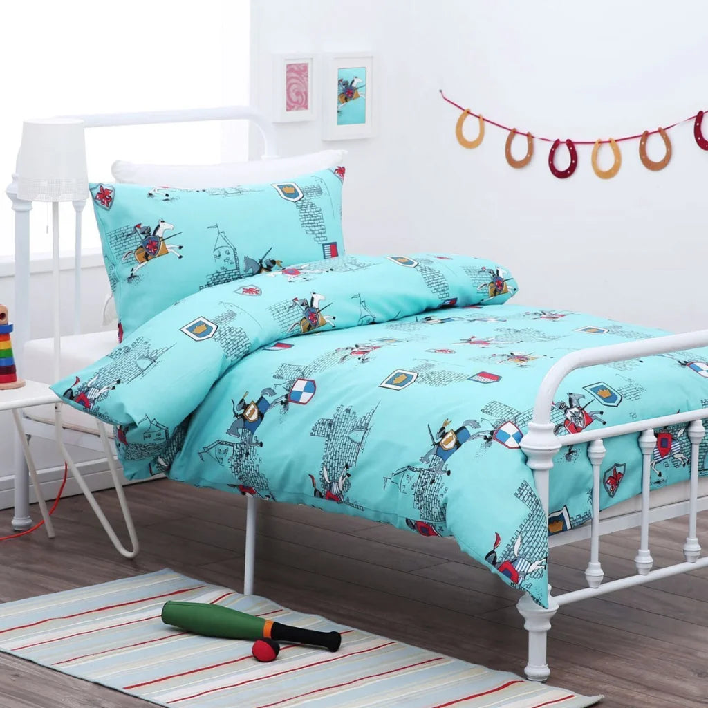 Knight Horse Quilt Cover Set Polyester Cotton Single - Home