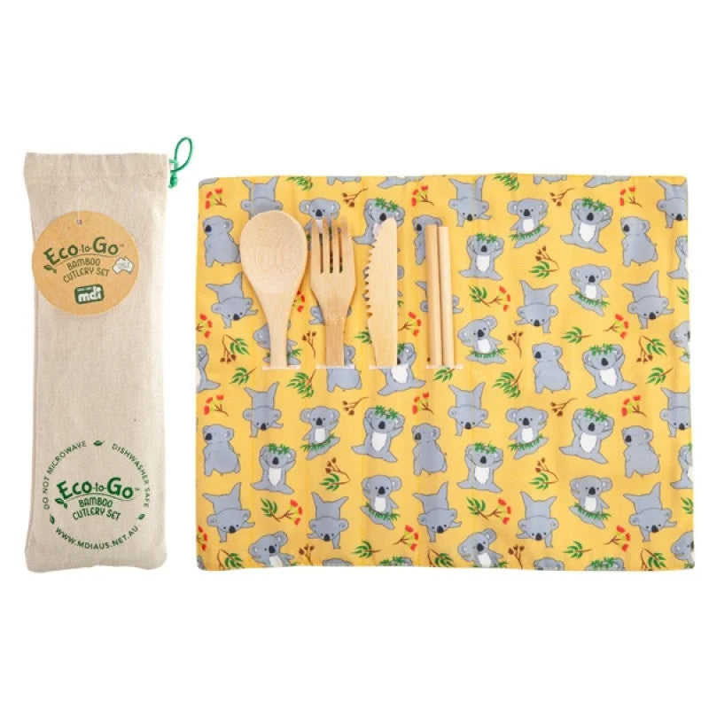Koala Eco-to-Go Bamboo Cutlery Set - Home & Garden >